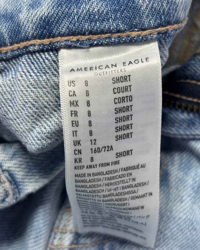 American Eagle Blue High-Rise Wide Leg Patch Pocket Jeans