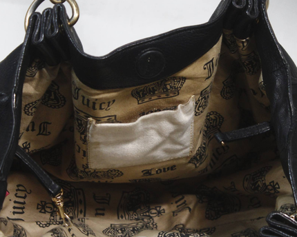 Juicy Couture Black Leather Chain Handle Shoulder Bag