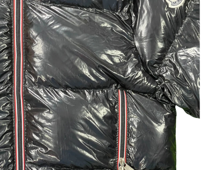 Moncler Black Shiny Hooded Puffer Jacket