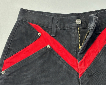 Roughrider by Circle T Vintage Black High-Waisted Western Jeans with Red Yoke