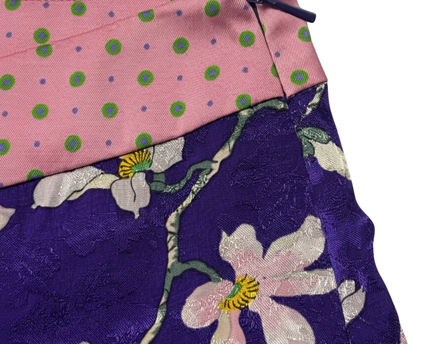 Mango Purple Floral Ruffle Hem Shorts