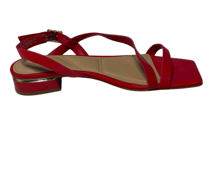 Aldo Red Lilian Strappy Square Toe Low Heel Sandals | With Box