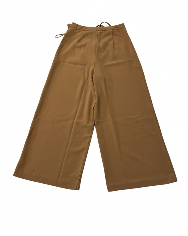 Miss Selfridge Brown Lace-Up Wide Leg Culotte Trousers