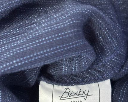 Bixby Nomad Navy Blue Hooded Button-Down Shirt