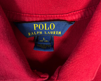 Ralph Lauren Red Girls Long Sleeve Flared Polo Dress