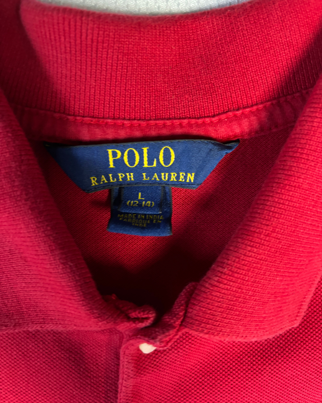 Ralph Lauren Red Girls Long Sleeve Flared Polo Dress