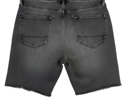AllSaints Faded Black Distressed Denim Shorts