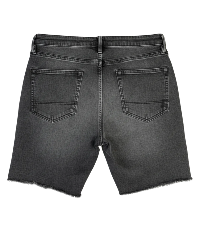 AllSaints Faded Black Distressed Denim Shorts