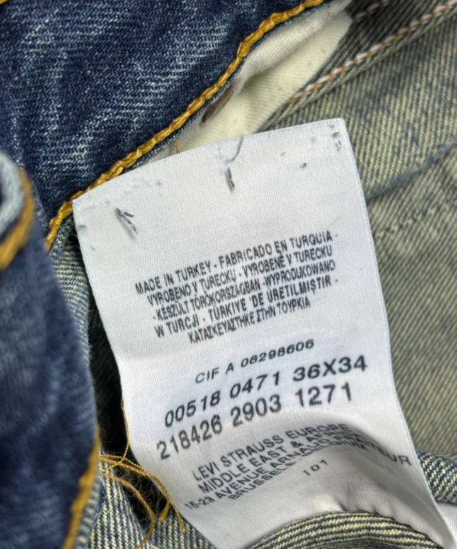 Levi's Blue 518 Straight Leg Button Fly Jeans