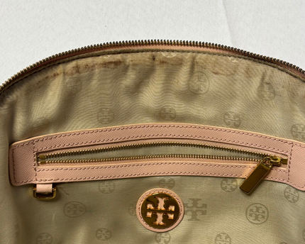 Tory Burch Pink Robinson Dome Satchel Bag