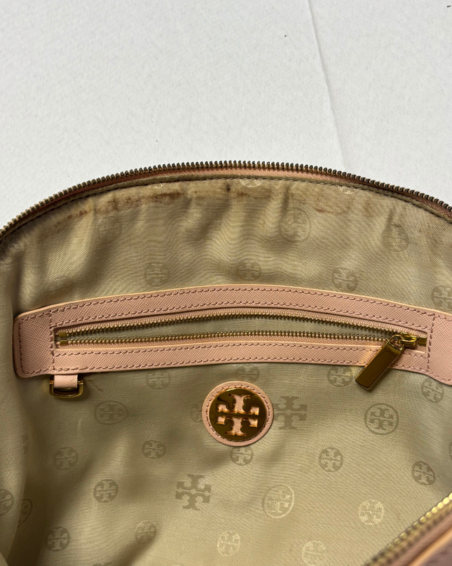 Tory Burch Pink Robinson Dome Satchel Bag