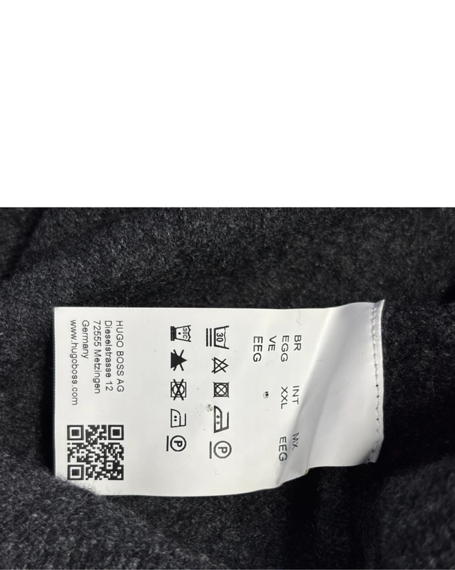 Hugo Boss Grey Extrafine Lambswool V-Neck Sweater