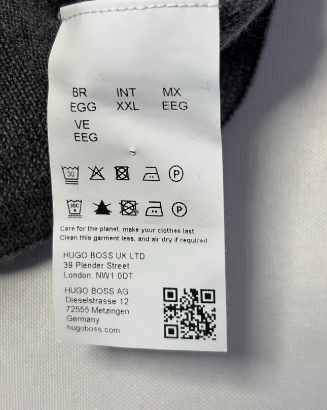BOSS Grey Virgin Wool Crew Neck Sweater
