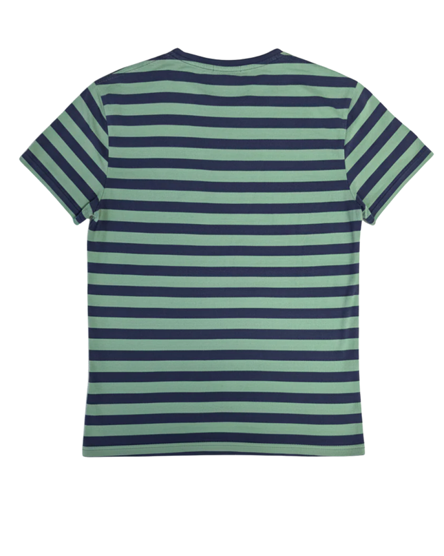Polo Ralph Lauren Blue and Green Striped Pocket T-Shirt