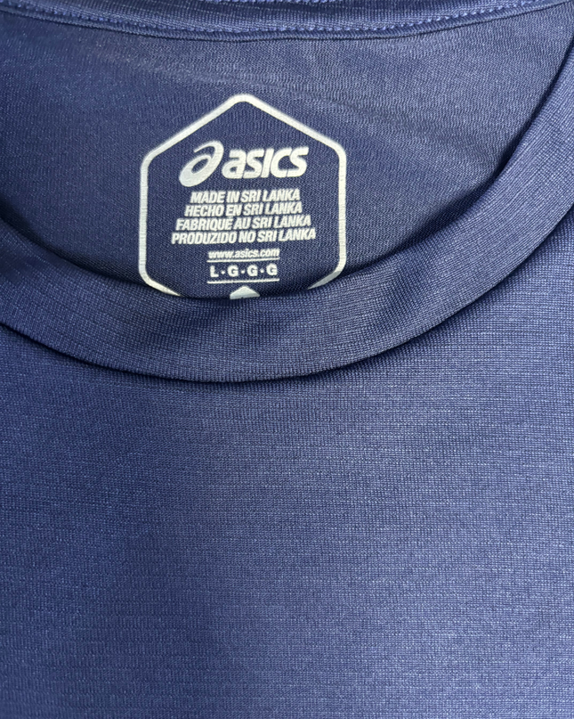 Asics Navy Blue Graphic Print Performance Sports T-Shirt
