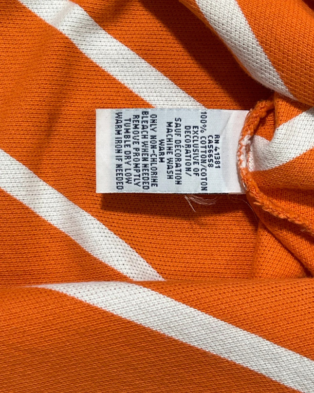 Polo Ralph Lauren Orange and White Striped Polo Shirt