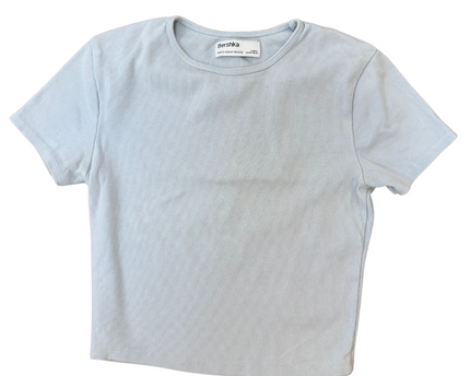 Bershka Light Blue Crop Top - XS