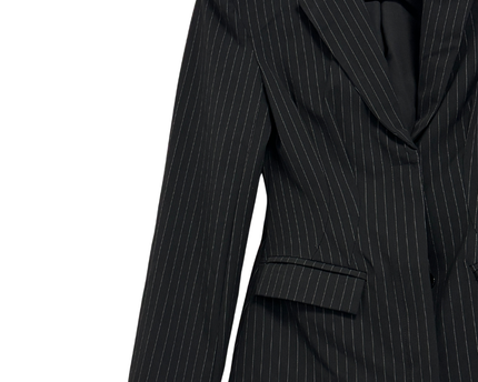 KZN Black Pinstripe Tailored Blazer