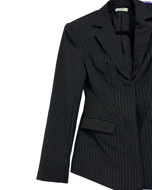 KZN Black Pinstripe Tailored Blazer