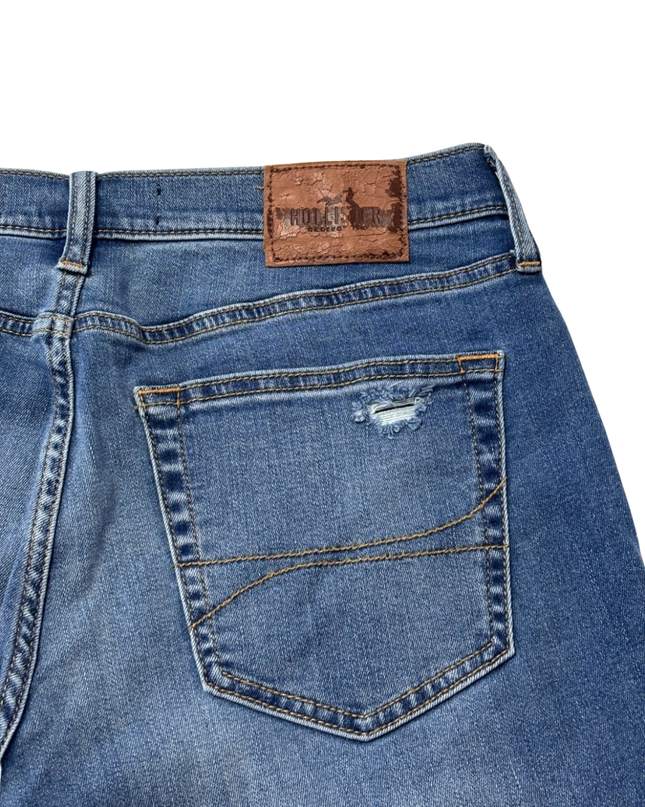 Hollister Blue Skinny Distressed Stripe Jeans