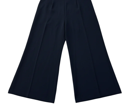 Zara Basic Navy Blue Cropped Wide Leg Culotte Trousers
