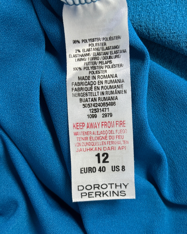 Lily & Franc Teal Knotted Front Midi Dress