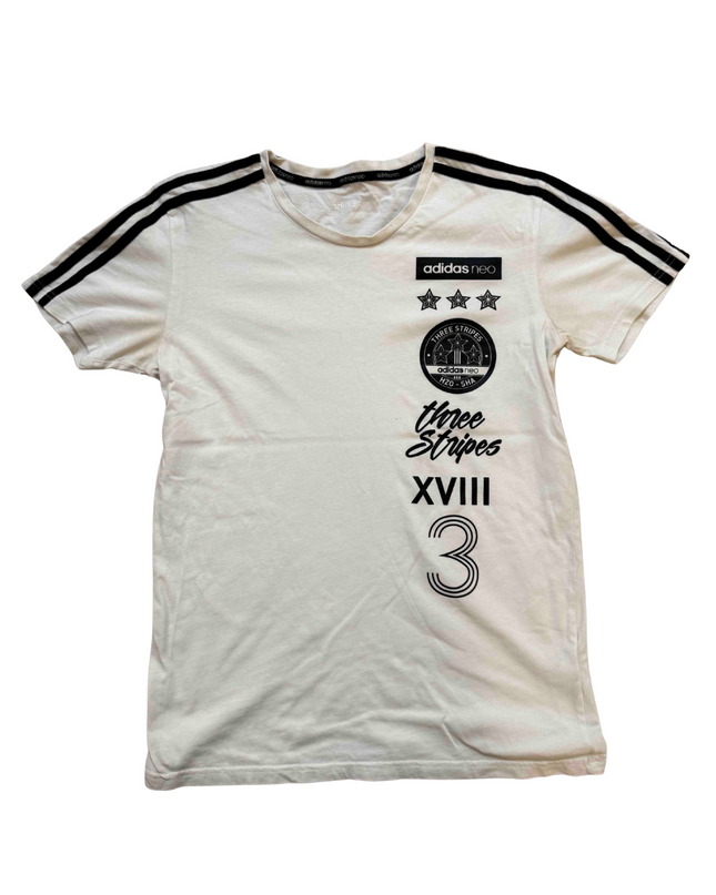 Adidas Neo Three Stripes Graphic White T-Shirt - S