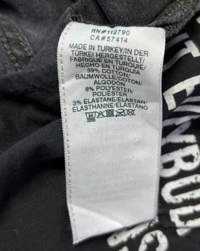 True Religion Black Rocco Relaxed Skinny Distressed Jeans