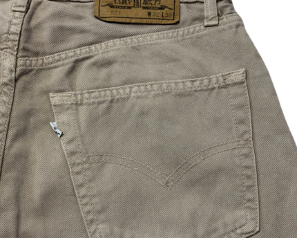 Levi's 551 Beige Vintage Straight Leg Button Fly Jeans