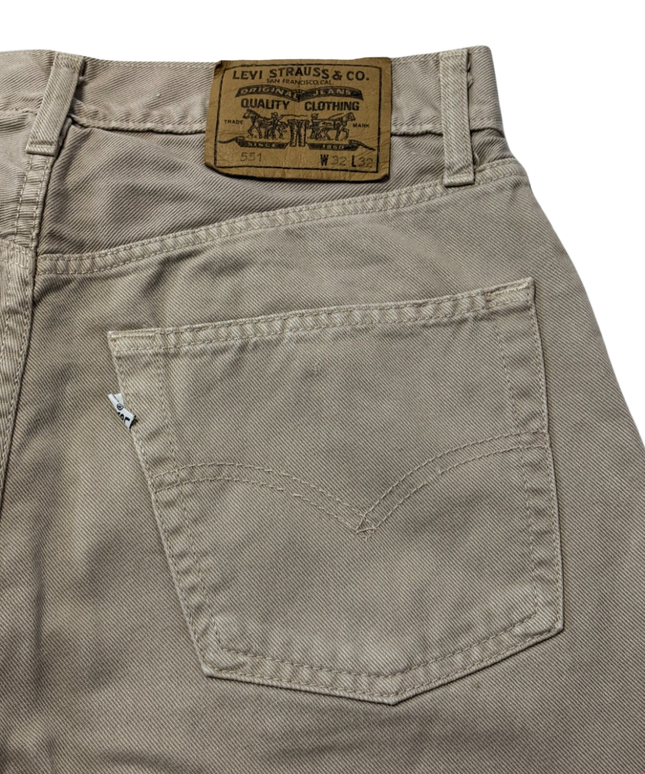 Levi's 551 Beige Vintage Straight Leg Button Fly Jeans