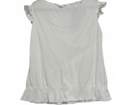Mossimo Supply Co White Ruffled Ribbed Sleeveless Top
