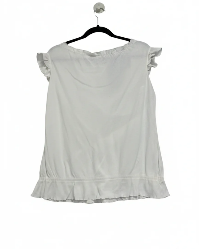 Mossimo Supply Co White Ruffled Ribbed Sleeveless Top