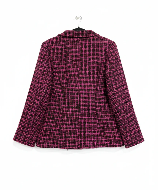 Wardrobe Pink and Black Bouclé Tweed Blazer
