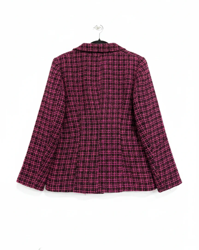 Wardrobe Pink and Black Bouclé Tweed Blazer