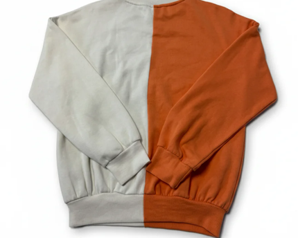 Space Jam Orange and White Bugs Bunny Split Graphic Sweatshirt