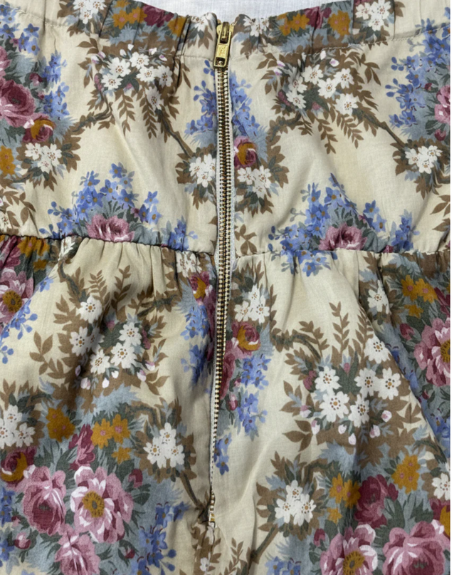 Xdye Beige Floral Strapless Mini Dress