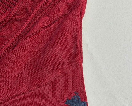 U.S. Polo Assn. Red Cable Knit Shawl Collar Sweater