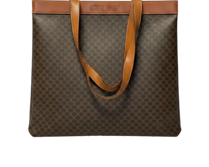 Celine Brown Vintage Macadam Monogram Tote Bag