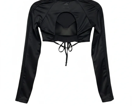 Adidas x Ivy Park Black Long Sleeve Cut-Out Crop Top