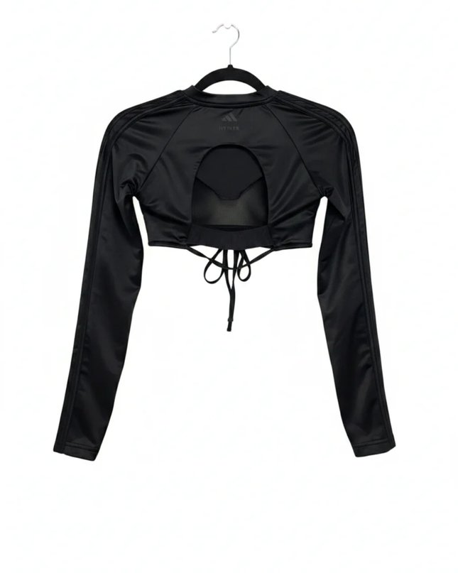 Adidas x Ivy Park Black Long Sleeve Cut-Out Crop Top