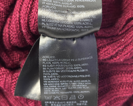 H&M Divided Maroon Mock Neck Ribbed Sweater