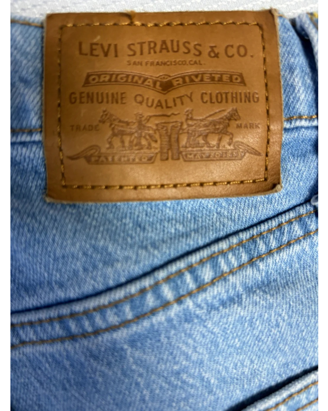 Levi's Light Blue Ribcage Premium High Rise Denim Shorts