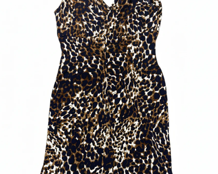 Lauren Ralph Lauren Leopard Print Sleeveless Ruched Dress