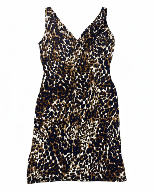 Lauren Ralph Lauren Leopard Print Sleeveless Ruched Dress