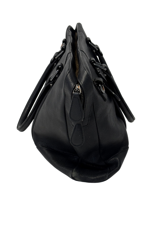 Ted Baker London Black Pebbled Work Bag / Briefcase