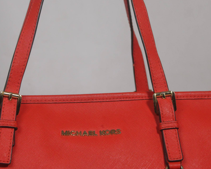 Michael Kors Red Saffiano Leather Tote Bag
