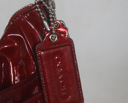 Coach Red Patent Leather Turnlock Shoulder Bag