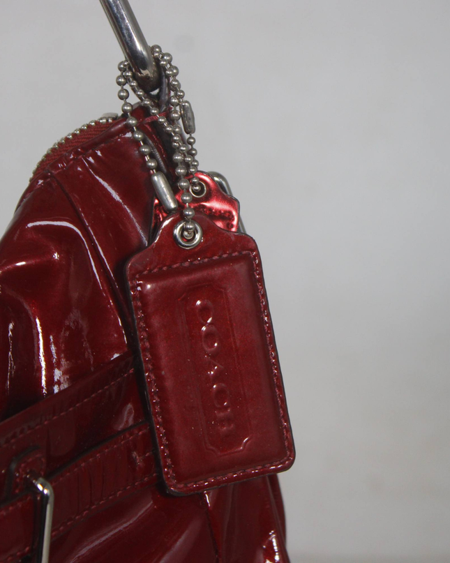 Coach Red Patent Leather Turnlock Shoulder Bag