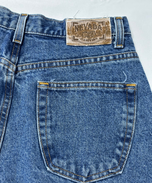 Nevada Blue High-Waisted Tapered Mom Jeans