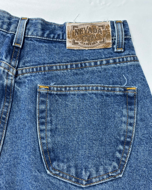 Nevada Blue High-Waisted Tapered Mom Jeans